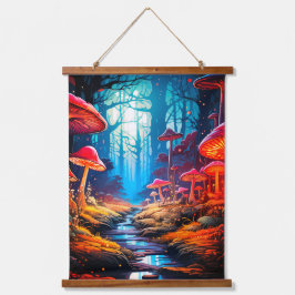 Ai Mushroom Land Wandteppich Mit Holzrahmen