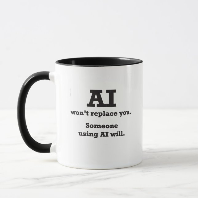 "AI ne vous remplacera pas" Café Mug (Gauche)