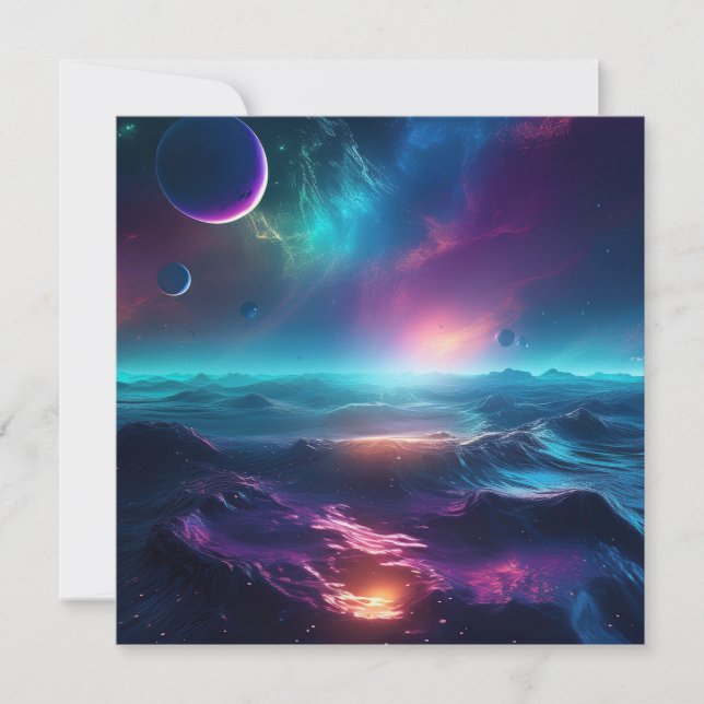 AI Ozean Feiertagskarte (Vorderseite)