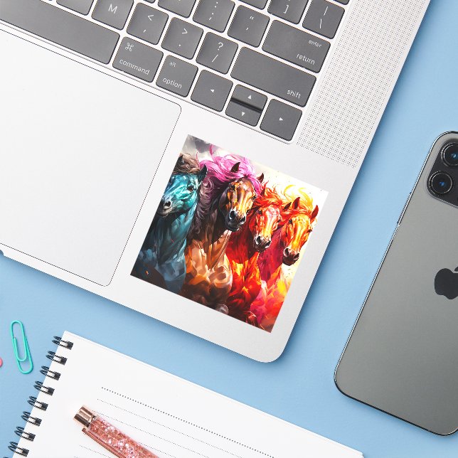 Ai Pferdes Aufkleber (Laptop mit iPhone)