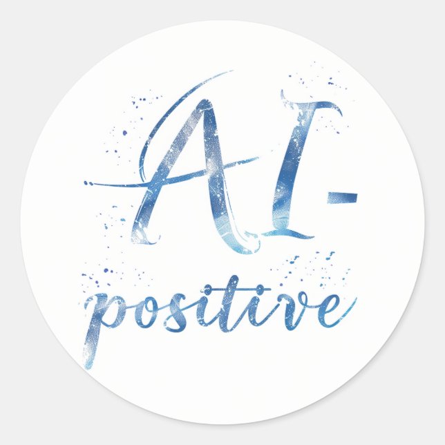 AI-positive Textart Runder Aufkleber (Vorderseite)