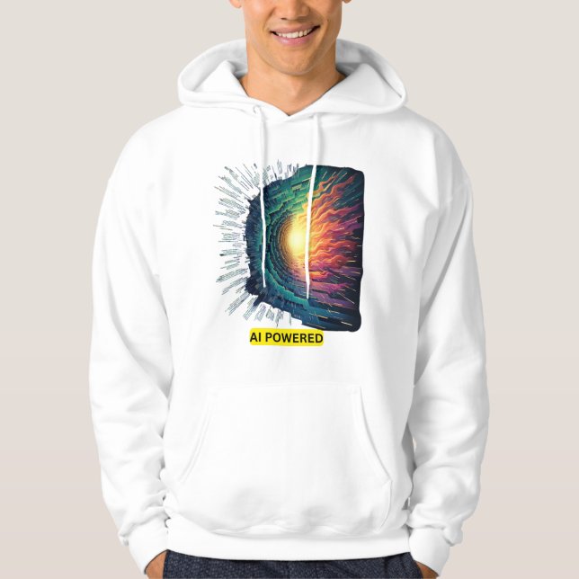 AI Powered - Futuristic Tech Design Hoodie (Vorderseite)