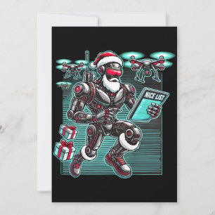 AI Powered Santa Robot mit Dronen und Weihnachten Einladung