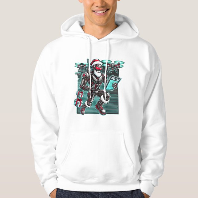 AI Powered Santa Robot mit Dronen und Weihnachten  Hoodie (Vorderseite)