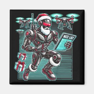 AI Powered Santa Robot mit Dronen und Weihnachten  Magnet