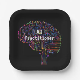 AI Practitioner für künstliche Intelligenz Tech Pappteller