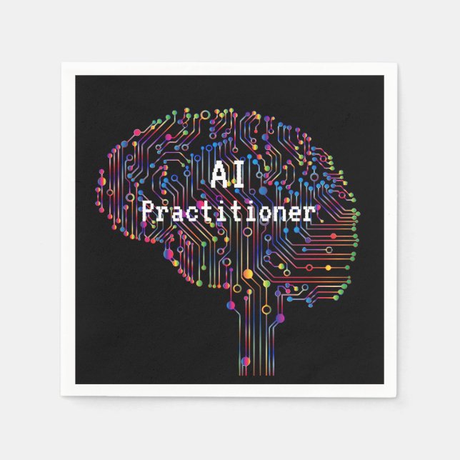 AI Practitioner für künstliche Intelligenz Tech Serviette (Vorderseite)