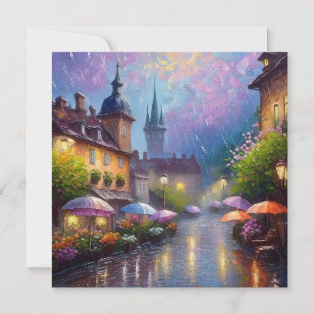 AI Rainy Day Feiertagskarte (Vorderseite)