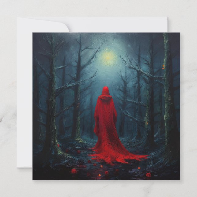 AI Red Cloak Feiertagskarte (Vorderseite)