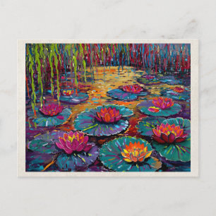 AI-Remix-Kunstwerk Fauvismus Wasserlandschaft Postkarte