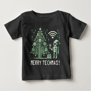 AI Robot mit Tech Christmas Tree - Merry Techmas Baby T-shirt