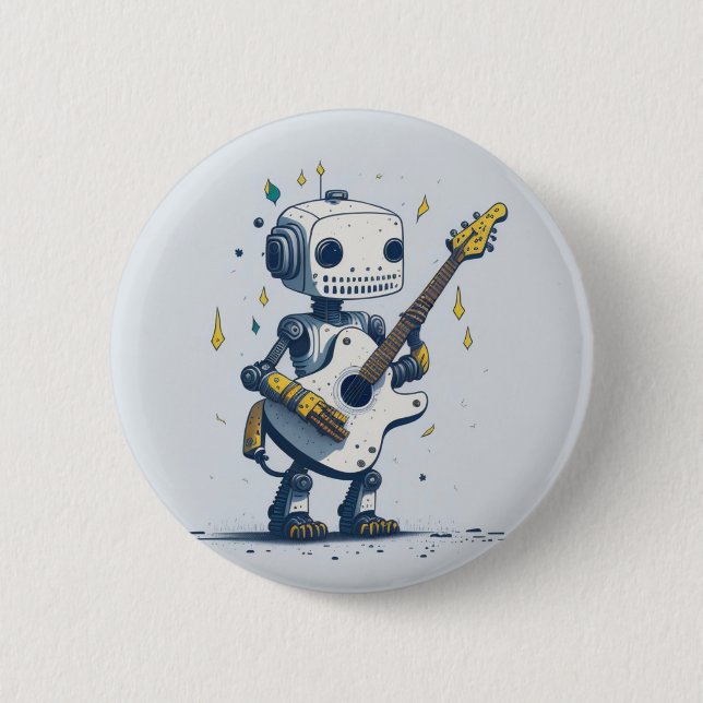 AI-Roboterspindel GUITAR HOBBY FUNNY Button (Vorderseite)