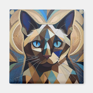 AI Siamese Cat Magnet