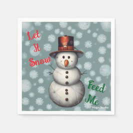 AI Snowman Lass es schneien Füttre Me Holiday Napk Serviette