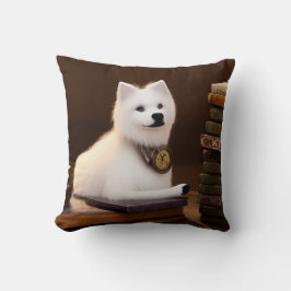AI Steampunk American Eskimo Hund Throw Pillow Kissen