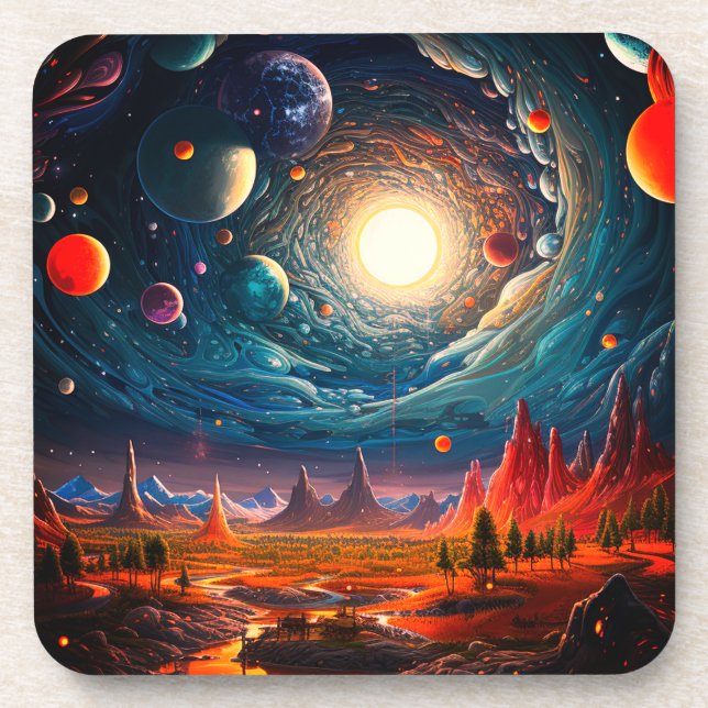 Ai Sunset Getränkeuntersetzer (Vorderseite)