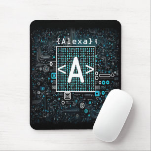 Ai - Technologie - Coding Monogram - Letter A Mousepad