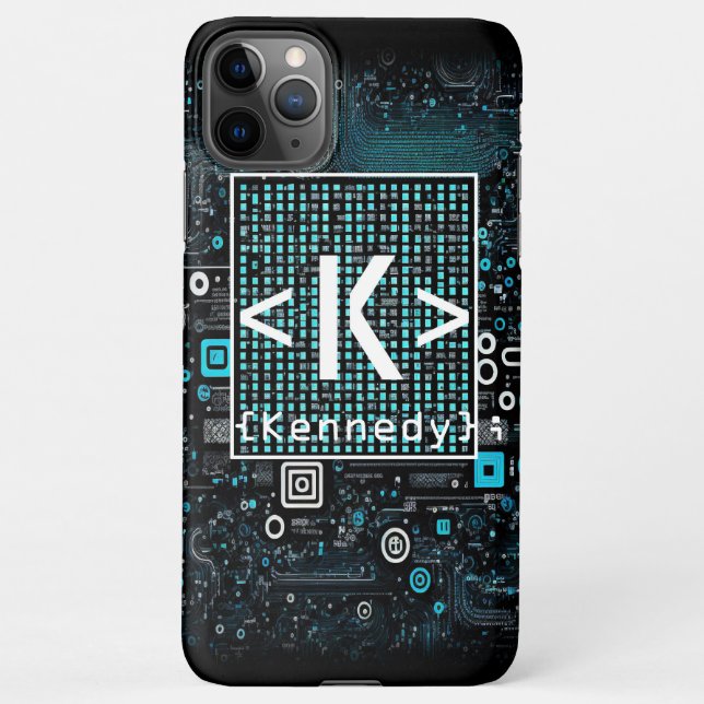 Ai - Technologie - Coding Monogram - Letter K iPhone Hülle (Rückseite)