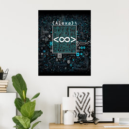 Ai - Technologie - Coding Monogram - Unendlichkeit Poster