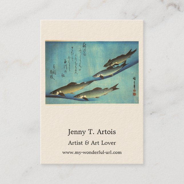 Ai (Trout) - Hiroshige Farbe Japanischer Fisch Pri Visitenkarte (Vorderseite)