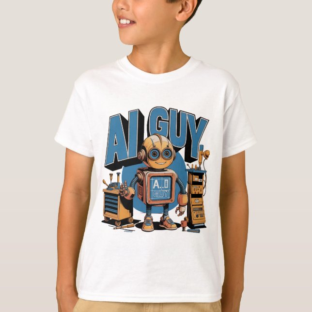 AI Typ Robot spielerisch Mechanische Sci fi T-Shirt (Vorderseite)