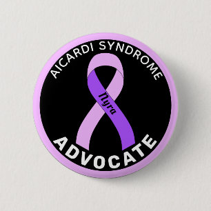 Aicardi Syndrom Advocate Ribbon Black Button