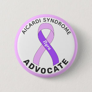 Aicardi-Syndrom Advocate Ribbon White Button
