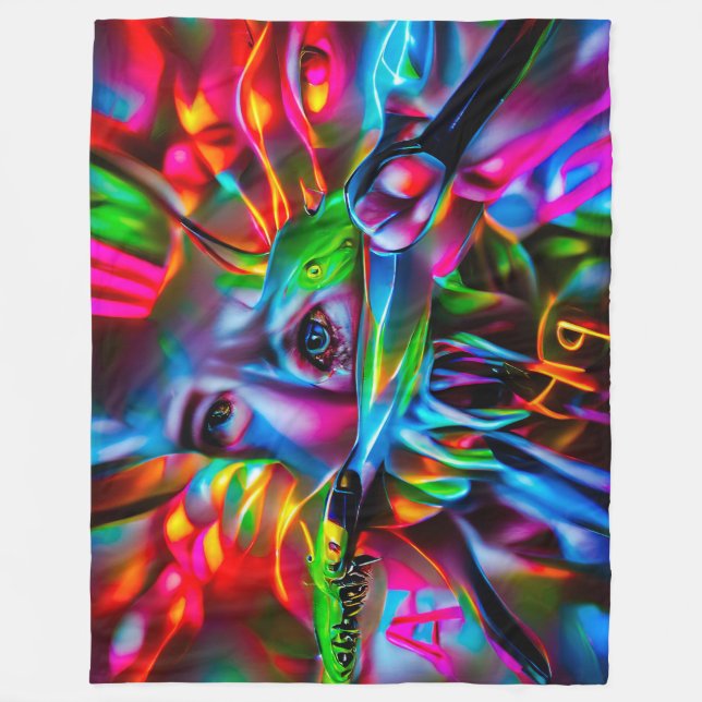 Aichmophobie: Vivid Surreal Art Fleecedecke (Vorderseite)