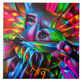 Aichmophobie: Vivid Surreal Art Fliese