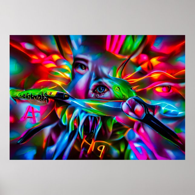 Aichmophobie: Vivid Surreal Art Poster (Vorne)