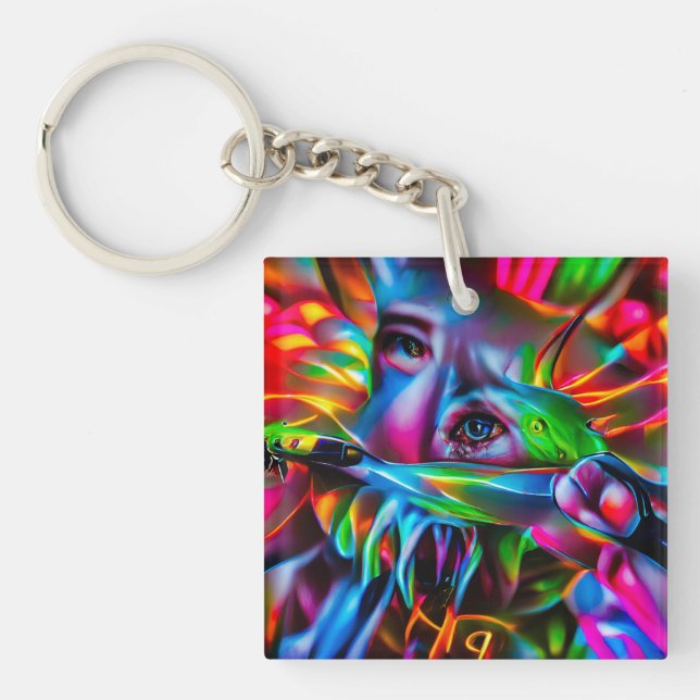 Aichmophobie: Vivid Surreal Art Schlüsselanhänger (Vorderseite)