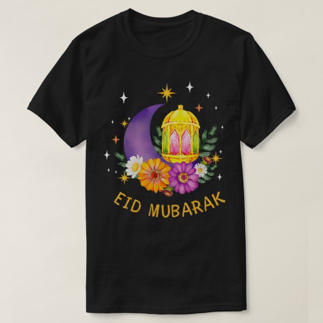 Aïd Moubarak Floral Islamique Ramadan Tshirt pour  (Design devant)