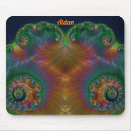 AIDAN ~ Green Orange Yellow and Blue Design Mousepad