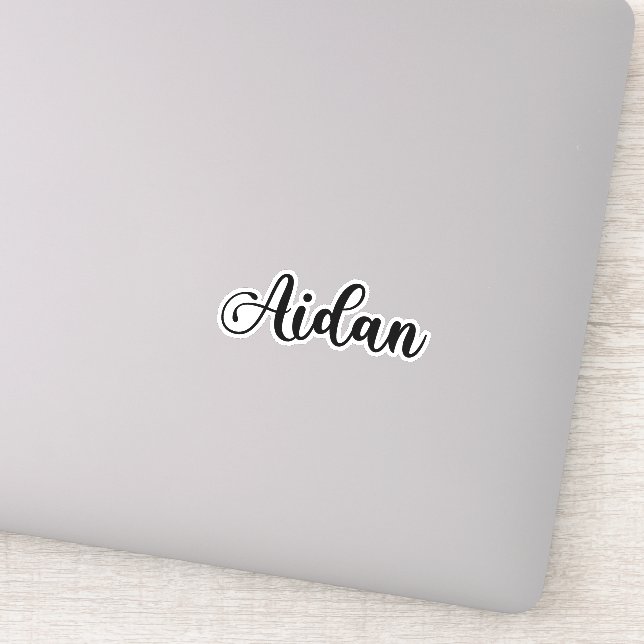 Aidan Name - Handgeschriebene Kalligrafie Aufkleber (Detail)
