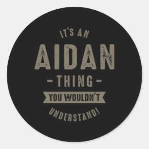 Aidan Name Runder Aufkleber