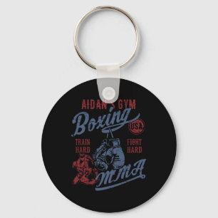 Aidans Fitnessstudio Boxen Mma Retro-Design für de Schlüsselanhänger