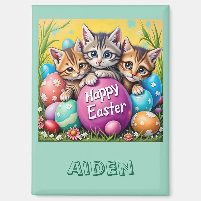 AIDEN ~ EASTER KITTENS Easter Eggs~  Magnet (Vorderseite)