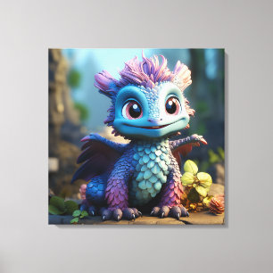 Aiden, ein Whimsikischer Drache Leinwanddruck