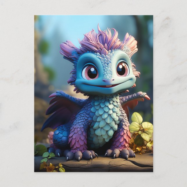 Aiden, ein Whimsikischer Drache Postkarte (Vorderseite)