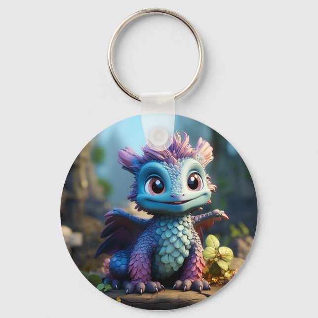 Aiden, ein Whimsikischer Drache Schlüsselanhänger (Vorderseite)