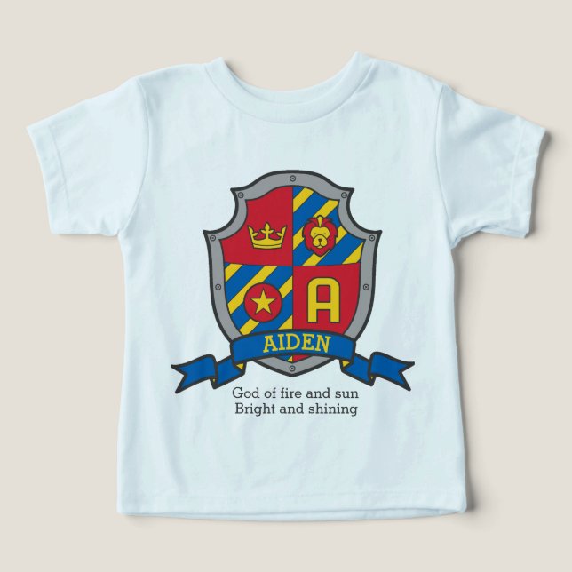 Aiden garçons nom et sens chevaliers bouclier (Design Recto)