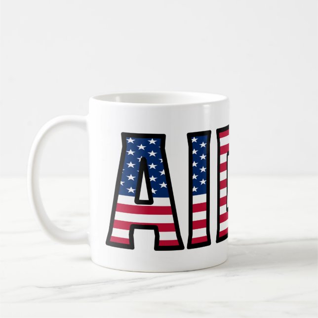 Aiden Name Vorname USA styled Tasse Kaffeetasse (Links)