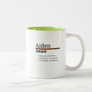 Aiden, Personalisierte Bezeichnung für Junge Zweifarbige Tasse