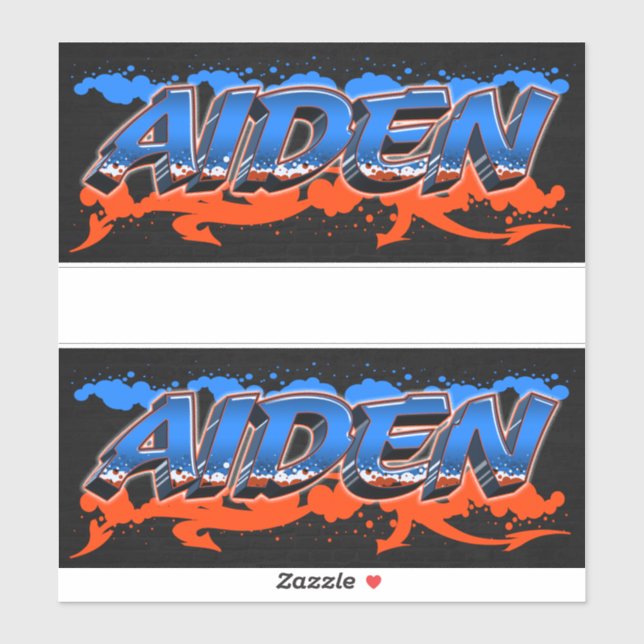 Aiden Vorname Name Graffiti Aufkleber Sticker (Blatt)
