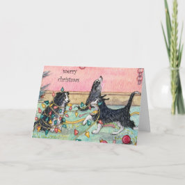 Aider avec les lumières, Chiens, Carte de Noël