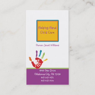 Aider le Carte de visite de la garde d'enfants