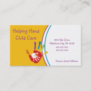 Aider le Carte de visite de la garde d'enfants