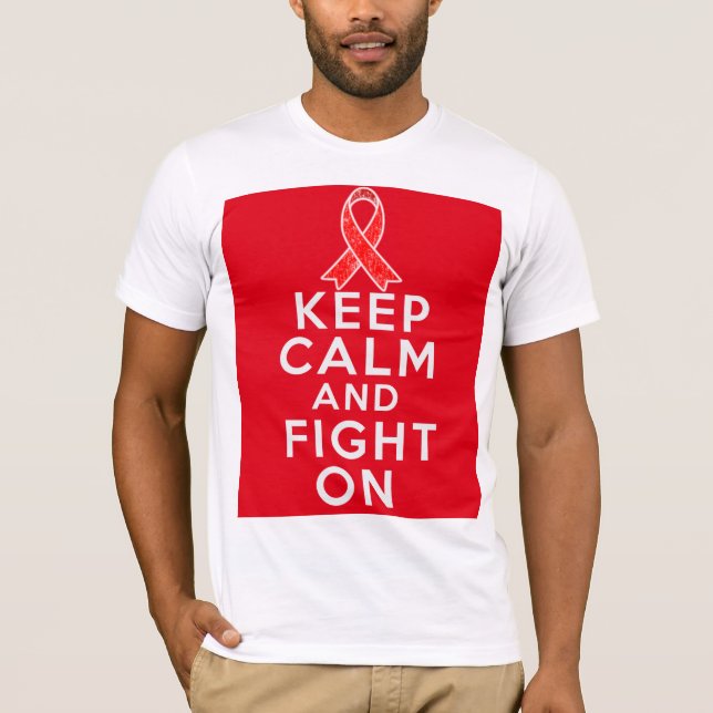 AIDS behalten Ruhe und kämpfen an T-Shirt (Vorderseite)
