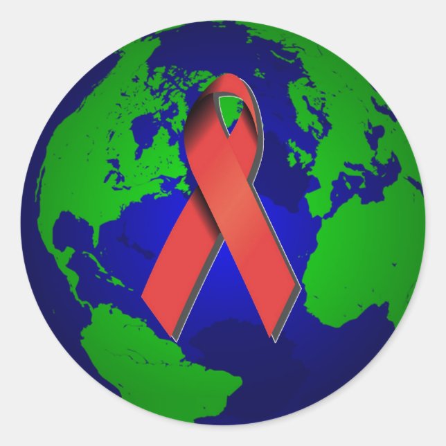 Aids-Bewusstsein für alle Runder Aufkleber (Vorderseite)