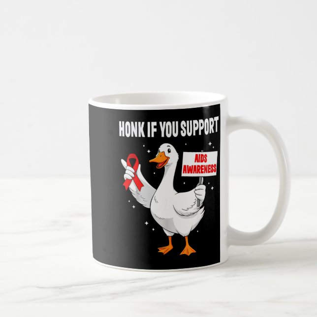 Aids_hiv Awareness Funny Goose World Aids Day Red  Kaffeetasse (Rechts)